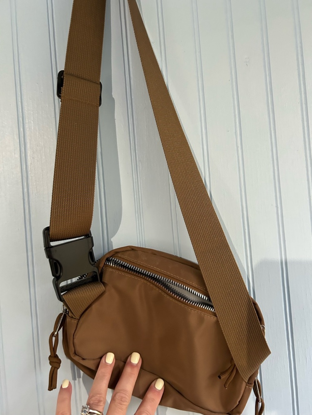 Women’s Brown Crossbody Sling Bag - Casual Everyday Carry or belt bag